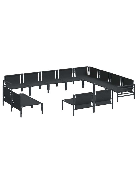 Dārza dīvānu komplekts 12 pcs antracīta tērauds