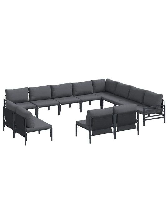Dārza dīvānu komplekts 12 pcs antracīta tērauds
