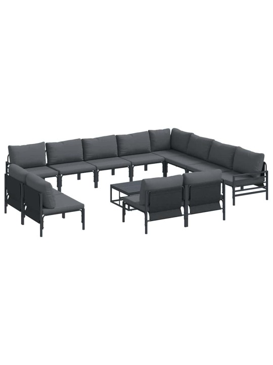 Dārza dīvānu komplekts 13 pcs antracīta tērauds