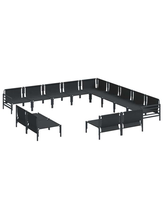 Dārza dīvānu komplekts 13 pcs antracīta tērauds