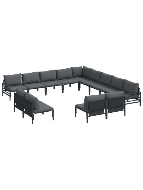 Dārza dīvānu komplekts 13 pcs antracīta tērauds