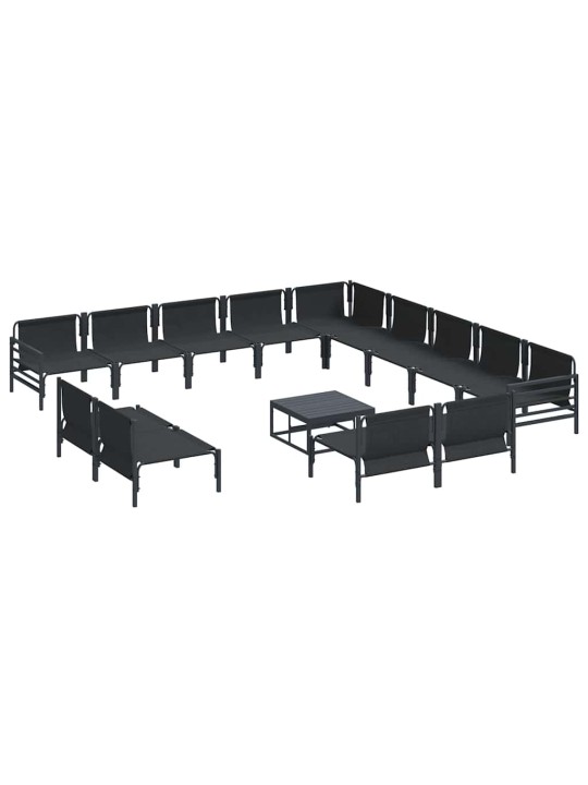 Dārza dīvānu komplekts 14 pcs antracīta tērauds