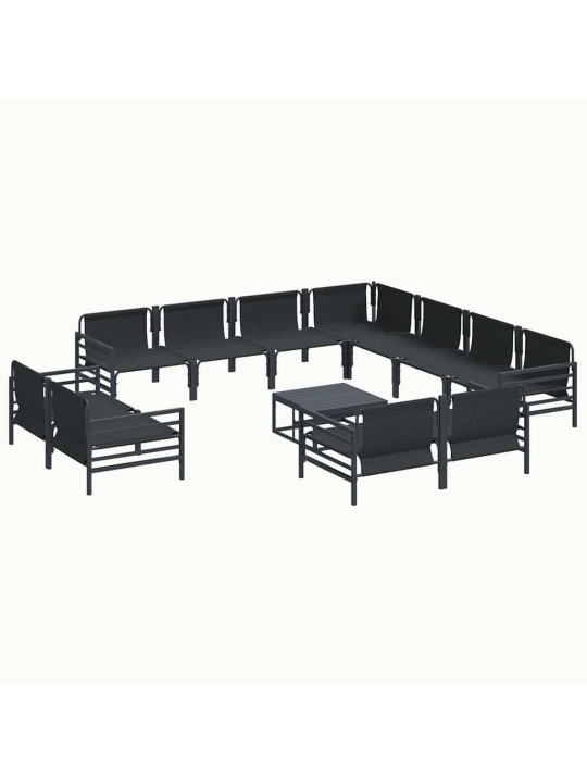 Dārza dīvānu komplekts 12 pcs antracīta tērauds
