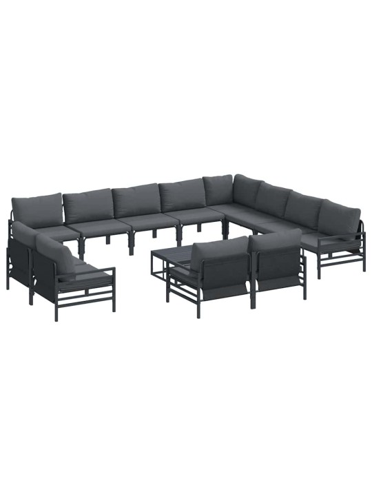 Dārza dīvānu komplekts 13 pcs antracīta tērauds