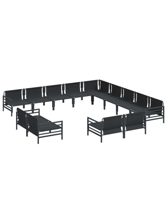 Dārza dīvānu komplekts 13 pcs antracīta tērauds