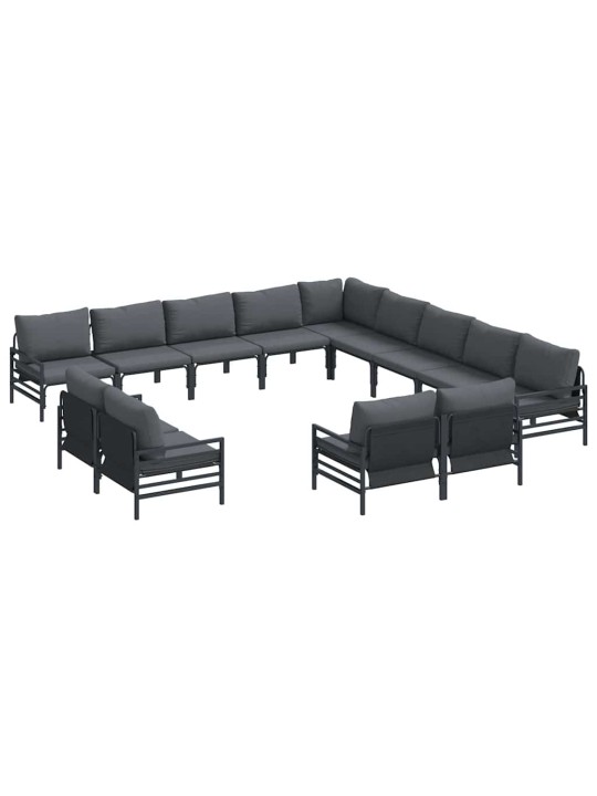 Dārza dīvānu komplekts 13 pcs antracīta tērauds