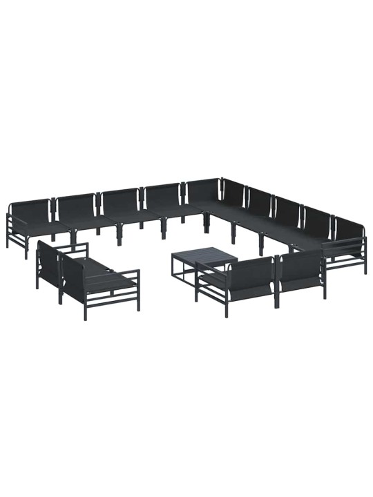 Dārza dīvānu komplekts 14 pcs antracīta tērauds