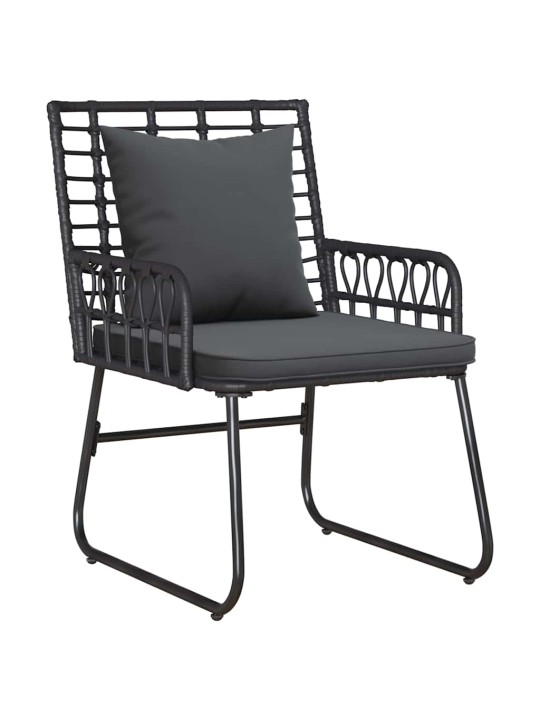 Dārza mēbeļu komplekts ar spilvenu 4 pcs melns un anthracite