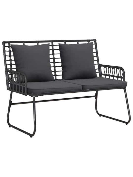 Dārza mēbeļu komplekts ar spilvenu 4 pcs melns un anthracite