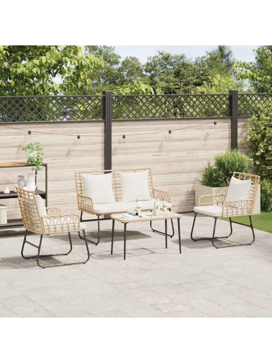 Dārza mēbeļu komplekts ar spilvenu 4 pcs melns un anthracite