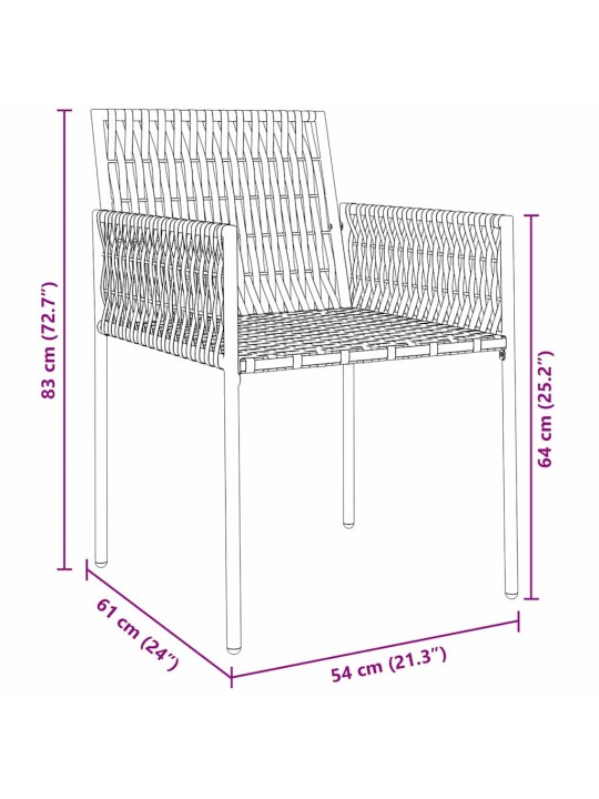 Dārza ēdamgalds 5 pcs melna poliūtu rotangpalma