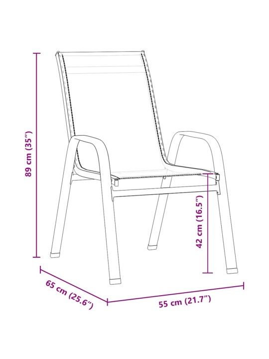 Dārza ēdamgalds 5 pcs brūna textilene un tērauds