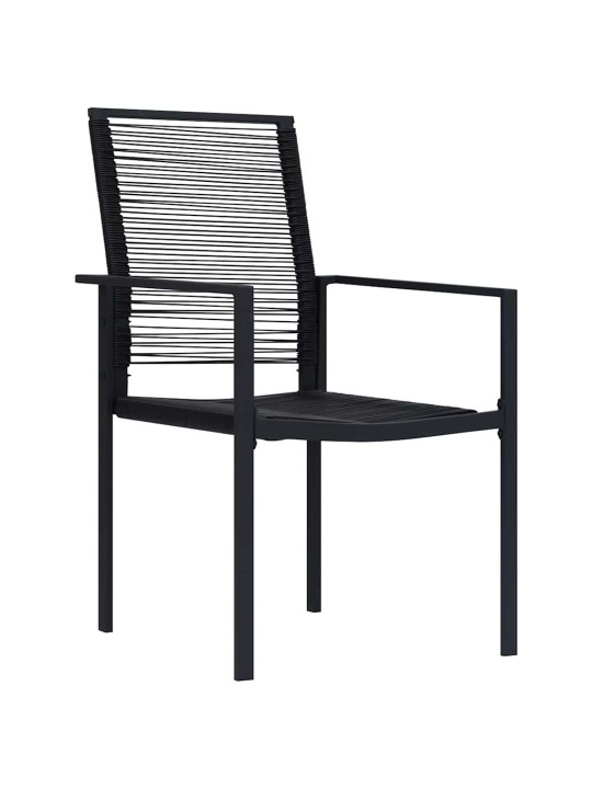 Dārza ēdamgalds 5 pcs melna pvc rattan