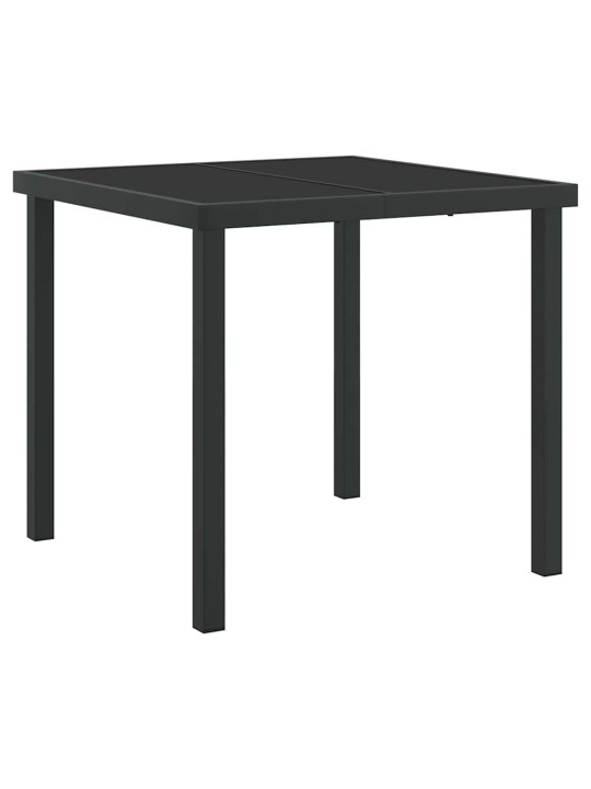 Dārza ēdamgalds 3 pcs melna pvc rattan