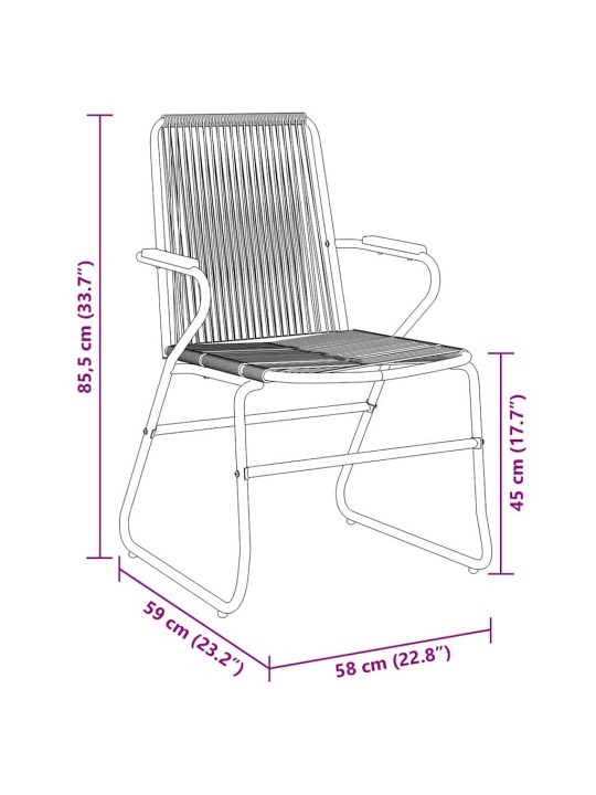 Dārza ēdamgalds 5 pcs melna pvc rattan