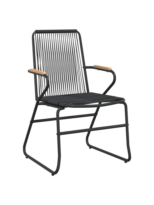 Dārza ēdamgalds 5 pcs melna pvc rattan