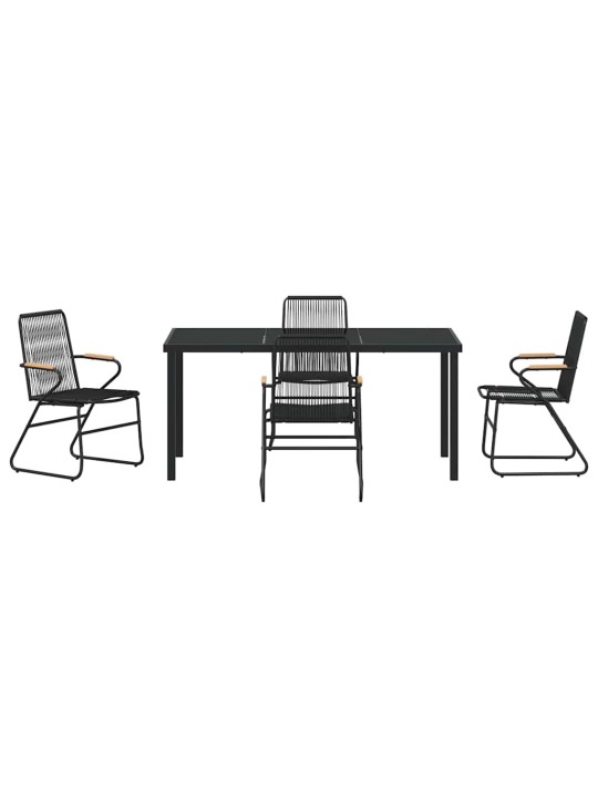 Dārza ēdamgalds 5 pcs melna pvc rattan
