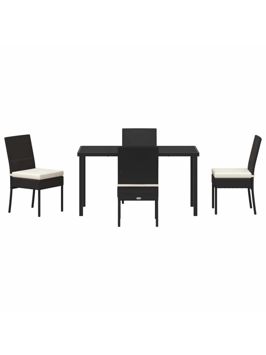 Dārza ēdamgalds 5 pcs melna poliūtu rotangpalma