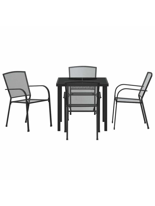 Dārza ēdamgalds 5 pcs antracīts tērauds