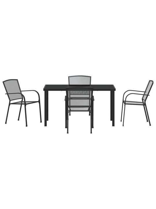 Dārza ēdamgalds 5 pcs antracīts tērauds