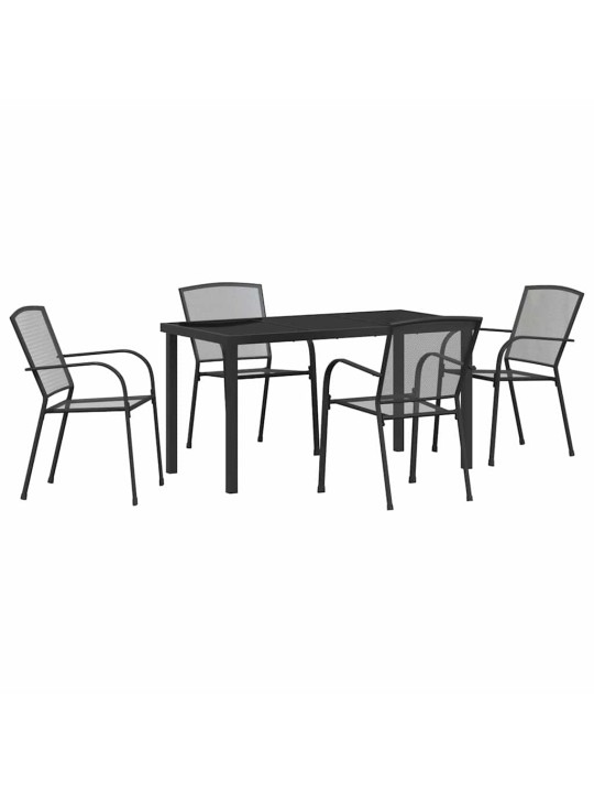 Dārza ēdamgalds 5 pcs antracīts tērauds
