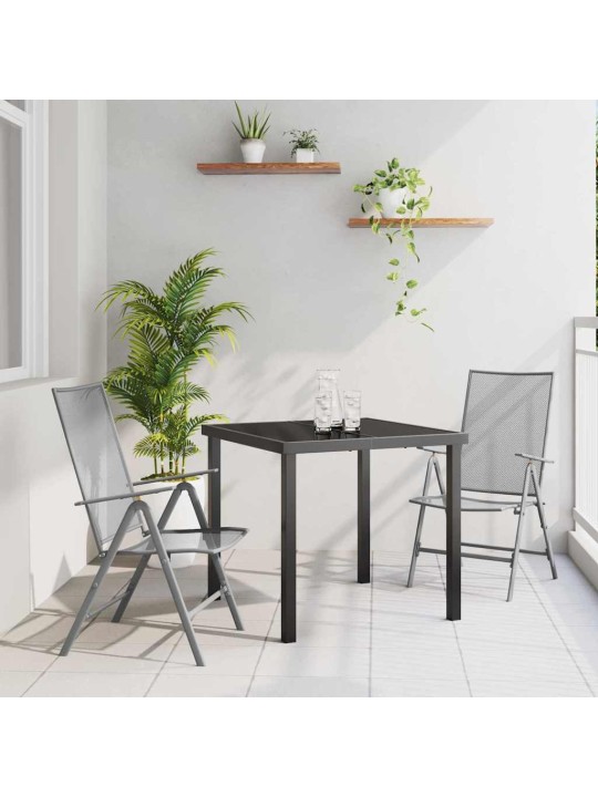 Dārza ēdamgalds saliekams 3 pcs antracīts tērauds