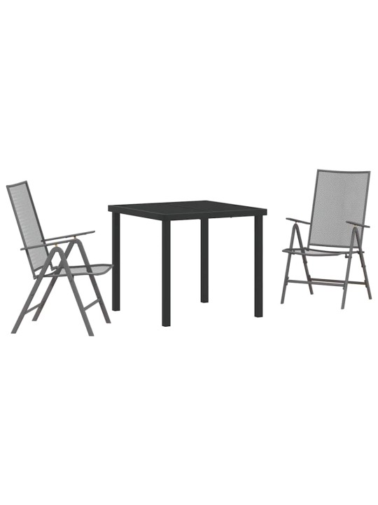 Dārza ēdamgalds saliekams 3 pcs antracīts tērauds