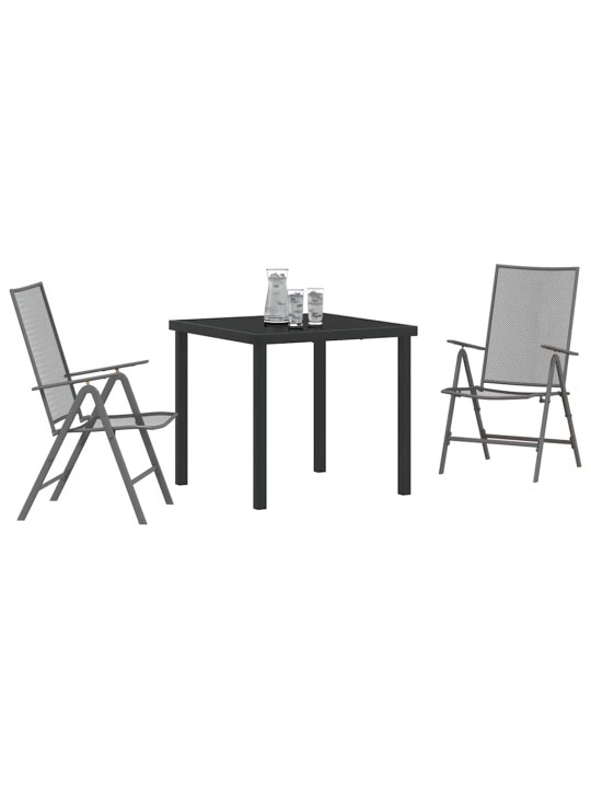 Dārza ēdamgalds saliekams 3 pcs antracīts tērauds