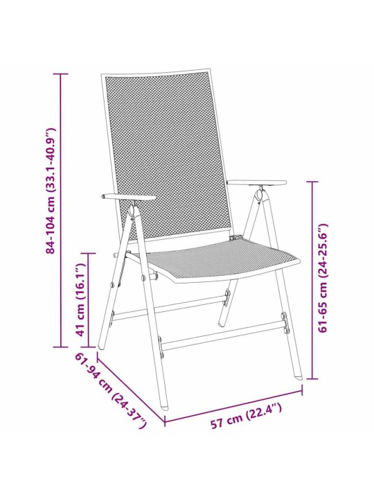Dārza ēdamgalds saliekams 3 pcs antracīts tērauds
