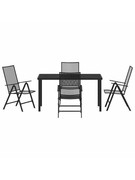 Dārza ēdamgalds saliekams 5 pcs antracīts tērauds