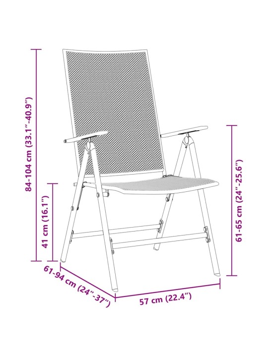Dārza ēdamgalds saliekams 5 pcs antracīts tērauds