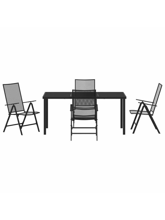 Dārza ēdamgalds saliekams 5 pcs antracīts tērauds