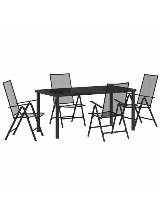 Dārza ēdamgalds saliekams 5 pcs antracīts tērauds