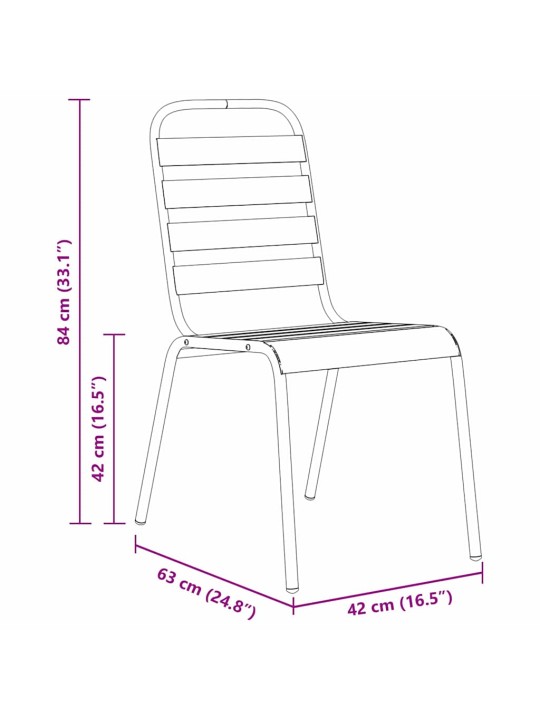 Dārza ēdamgalds 5 pcs tumši pelēka tērauds