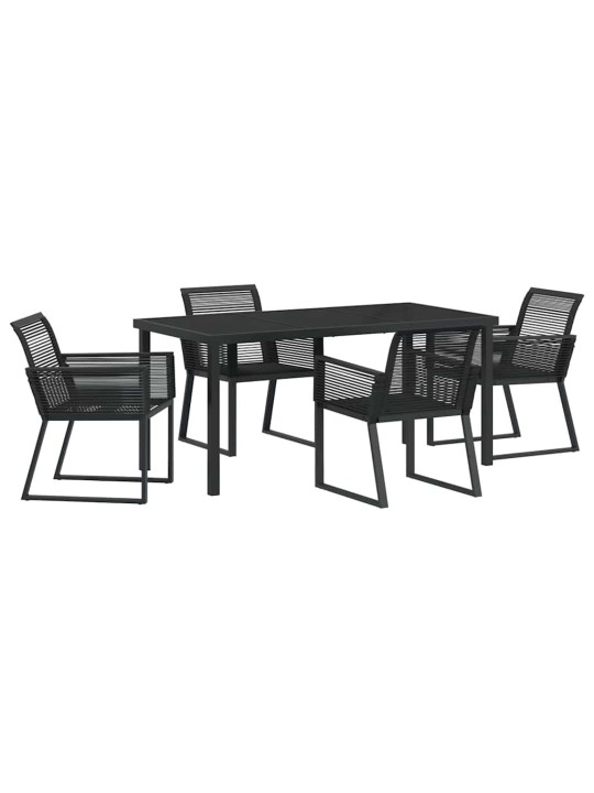 Dārza ēdamgalds 5 pcs melna poliūtu rotangpalma