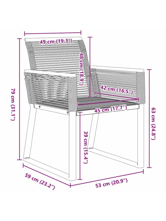 Dārza ēdamgalds 5 pcs melna poliūtu rotangpalma