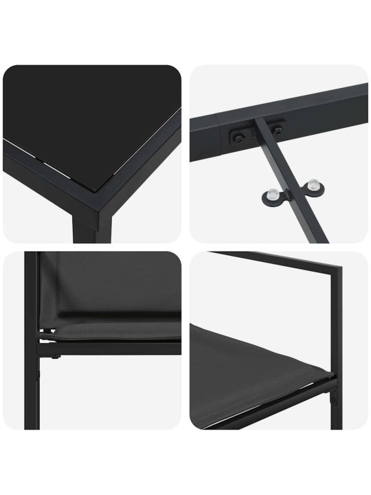 Dārza ēdamgalds 5 pcs melna 140 x 70 x 73 cm