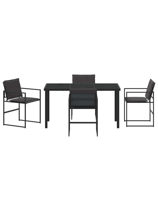 Dārza ēdamgalds 5 pcs melna 140 x 70 x 73 cm
