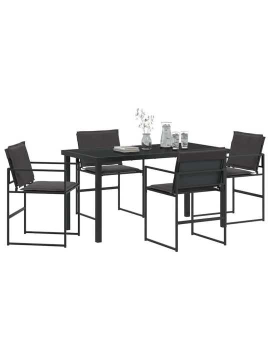 Dārza ēdamgalds 5 pcs melna 140 x 70 x 73 cm