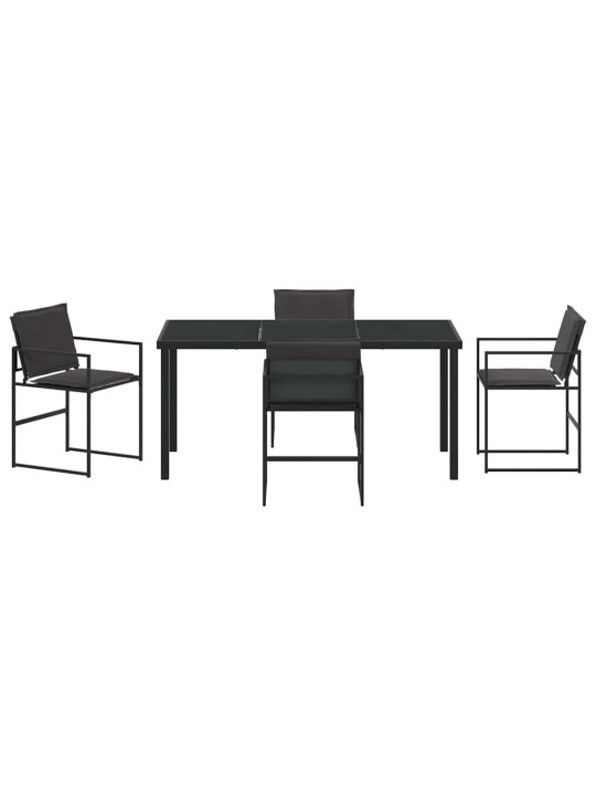 Dārza ēdamgalds 5 pcs melna 160 x 80 x 73 cm