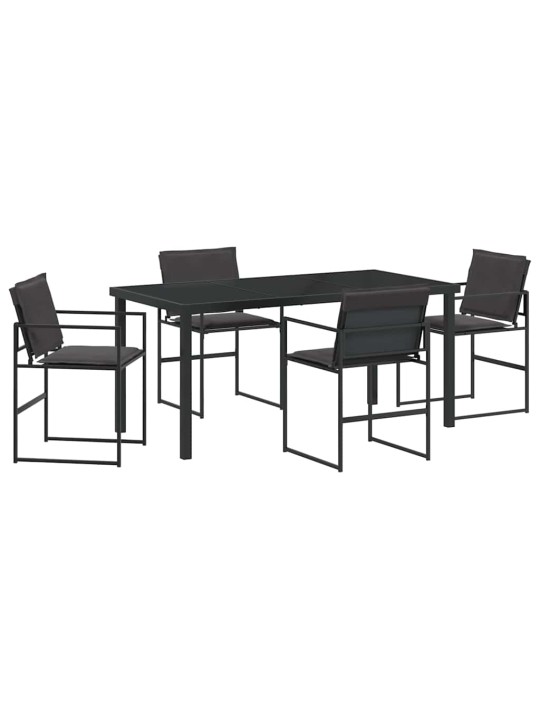 Dārza ēdamgalds 5 pcs melna 160 x 80 x 73 cm