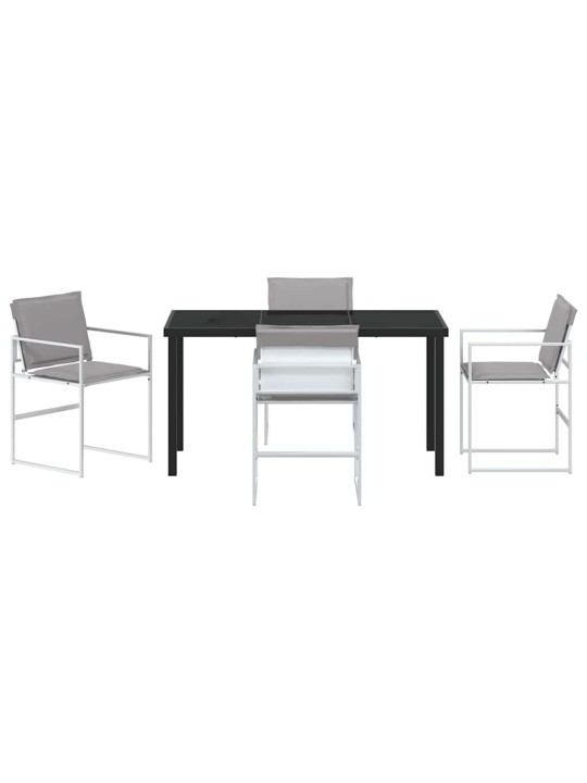 Dārza ēdamgalds 5 pcs balts 140 x 70 x 73 cm