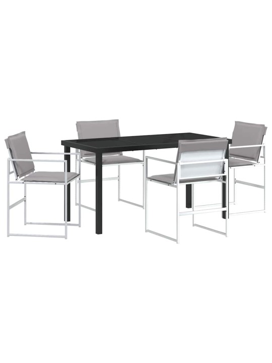 Dārza ēdamgalds 5 pcs balts 140 x 70 x 73 cm