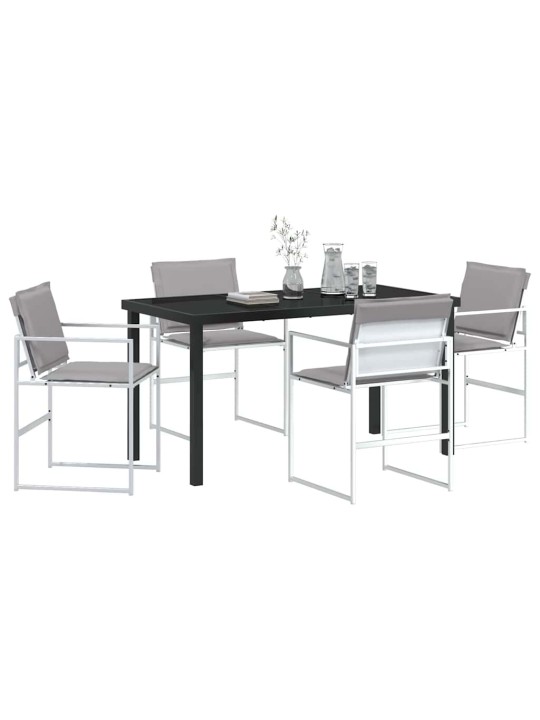 Dārza ēdamgalds 5 pcs balts 140 x 70 x 73 cm