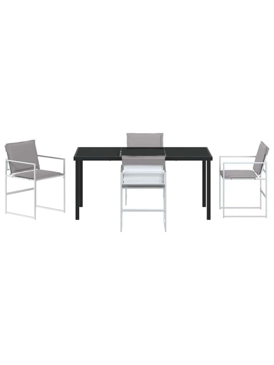 Dārza ēdamgalds 5 pcs balts 160 x 80 x 73 cm