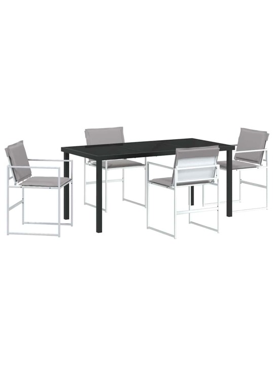 Dārza ēdamgalds 5 pcs balts 160 x 80 x 73 cm