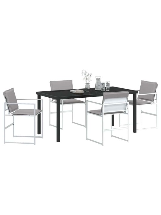 Dārza ēdamgalds 5 pcs balts 160 x 80 x 73 cm