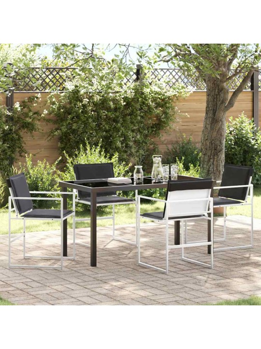 Dārza ēdamgalds 5 pcs balts 140 x 70 x 73 cm
