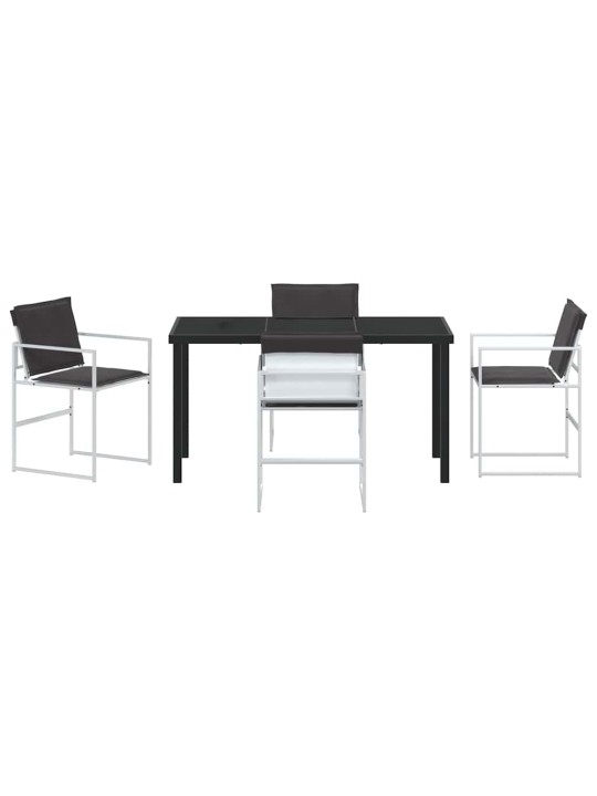 Dārza ēdamgalds 5 pcs balts 140 x 70 x 73 cm