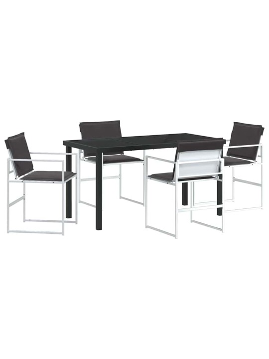 Dārza ēdamgalds 5 pcs balts 140 x 70 x 73 cm